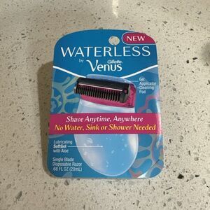 Gillette Venus Waterless Razor Shave Anywhere Hand Held Aloe Gel Single Blade